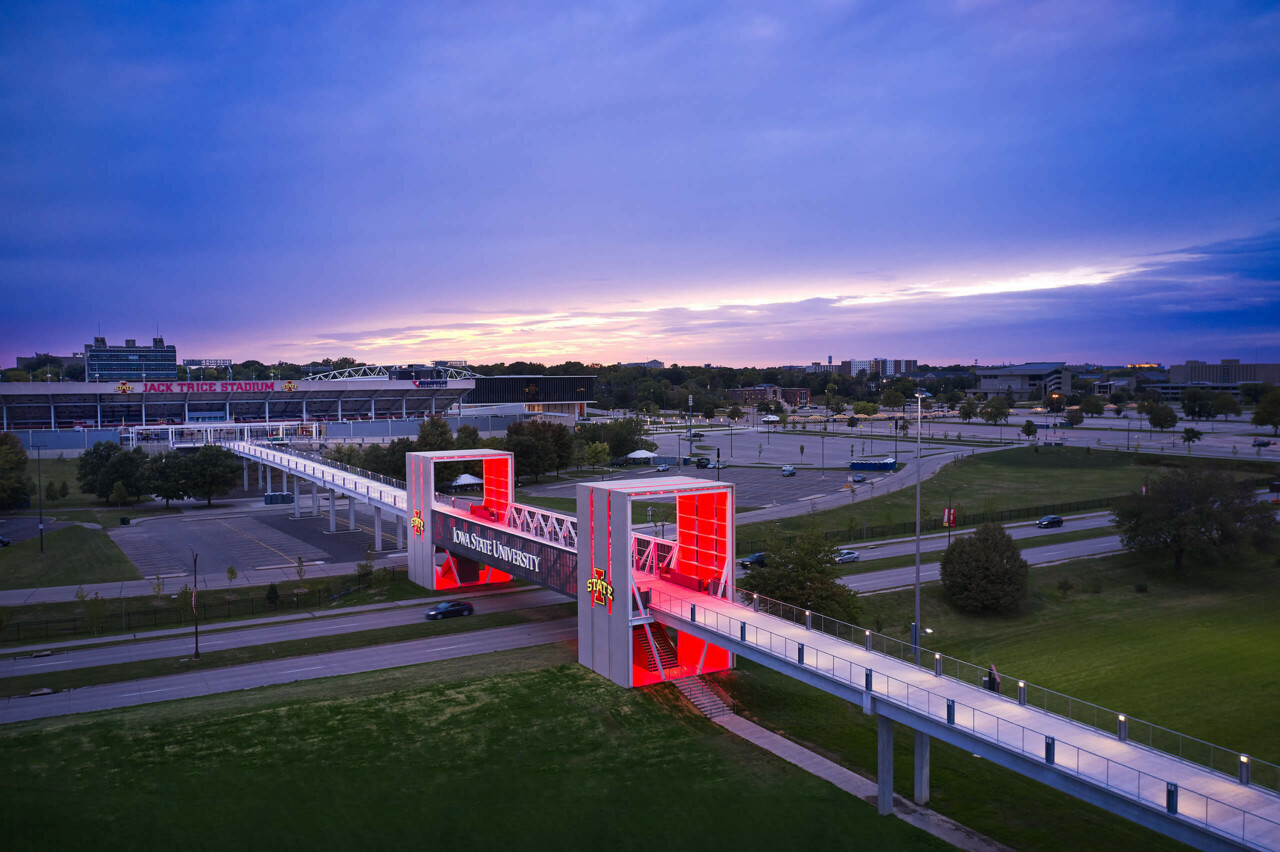 Iowa State University East Gateway Pedestrian Bridge – Substance Architecture